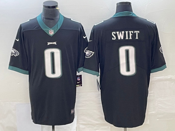 Men's Philadelphia Eagles #0 Swift Black Vapor Untouchable Limited Jersey