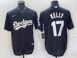 Copy MLB Los Angeles Dodgers #17 Kelly Black Game Nike Jersey