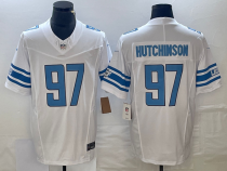 Men's Detroit Lions #97 Aidan Hutchinson White 2023 F.U.S.E Vapor Untouchable Limited Jersey