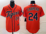 MLB Detroit Tigers #24 Miguel Cabrera Orange Game Nike Jersey
