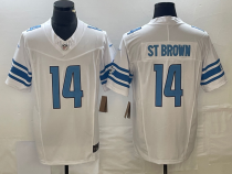 Men's Detroit Lions #14 Amon Ra St Brown White 2023 F.U.S.E Vapor Untouchable Limited Jersey