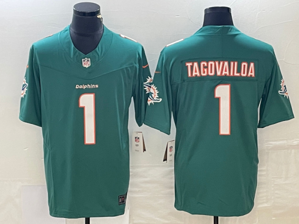 Men's Miami Dolphins #1 Tua Tagovailoa Aqua 2023 F.U.S.E. Vapor Untouchable Limited Jersey