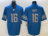 Men's Detroit Lions #16 Jared Goff Blue 2023 F.U.S.E. Vapor Untouchable Limited Jersey