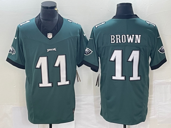 Men's Philadelphia Eagles #11 A. J. Brown Green 2023 F.U.S.E. Vapor Untouchable Limited Jersey