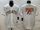 Men's Pittsburgh Pirates Blank White Cool Base Stitched Baseball Jersey