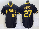 Men's Pittsburgh Pirates #27 Tekulve Black Stitched Baseball Jersey