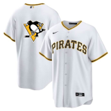 Men's Pittsburgh Pirates & Penguins White Game Stitched Jersey