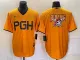 Men's Pittsburgh Pirates Gold 2023 City Connect Team Big Logo Stitched Jersey