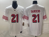 Men's San Francisco 49ers #21 Sanders White 2023 F.U.S.E. Color Rush Limited Jersey