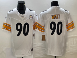 Men's Pittsburgh Steelers #90 T.J. Watt White 2023 F.U.S.E. Color Rush Limited Jersey