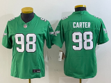 Women Philadelphia Eagles #98 Jalen Carter Green 2023 F.U.S.E. Vapor Limited Jersey