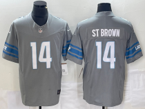 Men's Detroit Lions #14 Amon Ra St Brown Grey 2023 F.U.S.E Vapor Untouchable Limited Jersey