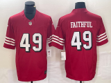 Men's San Francisco 49ers #49 Faithful Red 2023 F.U.S.E. Color Rush Limited Jersey