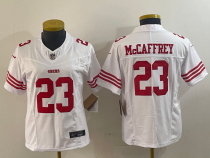 Women San Francisco 49ers #23 Christian McCaffrey White 2023 F.U.S.E. Vapor Untouchable Limited Jersey