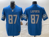 Men's Detroit Lions #87 Laporta Blue 2023 F.U.S.E Vapor Untouchable Limited Jersey