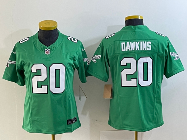 Women Philadelphia Eagles #20 Dawkins Green 2023 F.U.S.E. Vapor Untouchable Limited Jersey