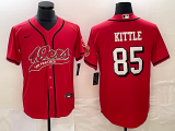 Men's San Francisco 49ers #85 George Kittle Red Baseball Nike Jersey