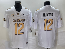 Men's Colorado Buffaloes #12 Travis Hunter White 2023 F.U.S.E. Stitched Football Jersey