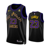NBA Los Angeles Lakers #23 LeBron James Black 2023/24 City Edition Stitched Jersey