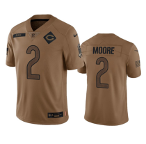 Men's Chicago Bears #2 DJ Moore 2023 Brown Salute To Service Limited Jersey