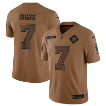 Men's Dallas Cowboys #7 Trevon Diggs 2023 Brown Salute To Service Limited Jersey