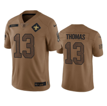 Men's New Orleans Saints #13 Michael Thomas 2023 Brown Salute To Service Limited Jersey