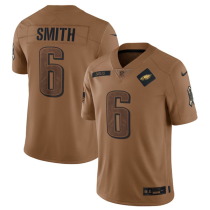 Men's Philadelphia Eagles #6 DeVonta Smith 2023 Brown Salute To Service Limited Jersey