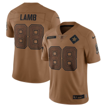 Men's Dallas Cowboys #88 CeeDee Lamb 2023 Brown Salute To Service Limited Jersey
