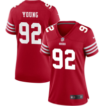 Women's San Francisco 49ers #92 Chase Young Red Vapor Untouchable Limited Jersey