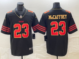 Men's San Francisco 49ers #23 Christian McCaffrey Black/Red/Gold Vapor Untouchable Limited Jersey