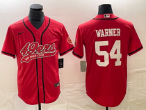 Men's San Francisco 49ers #54 Fred Warner New Red Cool Base Stitched Baseball Jersey