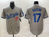 Men's Los Angeles Dodgers #17 Shohei Ohtani Grey Game Jersey