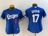 Women Los Angeles Dodgers #17 Shohei Ohtani Blue Game Jersey