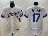 Men's Los Angeles Dodgers #17 Shohei Ohtani White City Connect Flex Elite Jersey