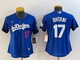 Women Los Angeles Dodgers #17 Shohei Ohtani Blue City Connect Game Jersey