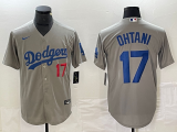 Men's Los Angeles Dodgers #17 Shohei Ohtani Grey Game Jersey