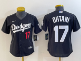 Women Los Angeles Dodgers #17 Shohei Ohtani Black Game Jersey