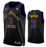 NBA Los Angeles Lakers #3 Anthony Davis Black 2023/24 City Edition Stitched Jersey