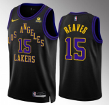 NBA Los Angeles Lakers #15 Austin Reaves Black 2023/24 City Edition Stitched Jersey