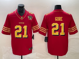 Men's San Francisco 49ers #21 Frank Gore Red Gold With 75th Patch Vapor Untouchable Limited Jersey