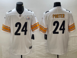 Men's Pittsburgh Steelers #24 Joey Porter Jr. White 2023 Draft Vapor Untouchable Limited Jersey