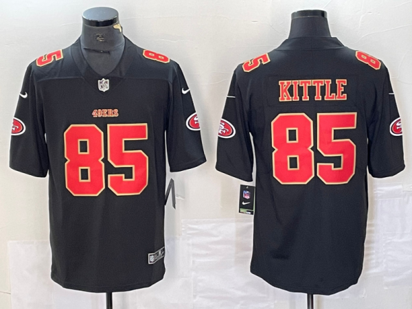 Men's San Francisco 49ers #85 George Kittle Black Vapor Untouchable Limited Jersey