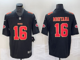 Men's San Francisco 49ers #16 Montana Black Vapor Untouchable Limited Jersey