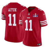 Men's San Francisco 49ers #11 Brandon Aiyuk Red 2024 F.U.S.E. Super Bowl LVIII Patch Vapor Jersey