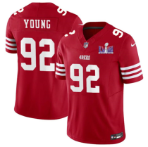 Men's San Francisco 49ers #92 Chase Young Red 2024 F.U.S.E. Super Bowl LVIII Patch Vapor Jersey