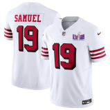 Men's San Francisco 49ers #19 Deebo Samuel New White Color Rush 2024 F.U.S.E. Super Bowl LVIII Patch Jersey