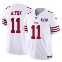 Men's San Francisco 49ers #11 Brandon Aiyuk White 2024 F.U.S.E. Super Bowl LVIII Patch Vapor Jersey