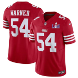 Men's San Francisco 49ers #54 Fred Warner Red 2024 F.U.S.E. Super Bowl LVIII Patch Vapor Jersey