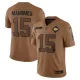 Men’s Kansas City Chiefs #15 Patrick Mahomes 2023 Brown Salute To Service Limited Jersey