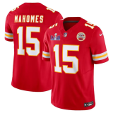 Men’s Kansas City Chiefs #15 Patrick Mahomes Red F.U.S.E. Super Bowl LVIII Patch Vapor Jersey